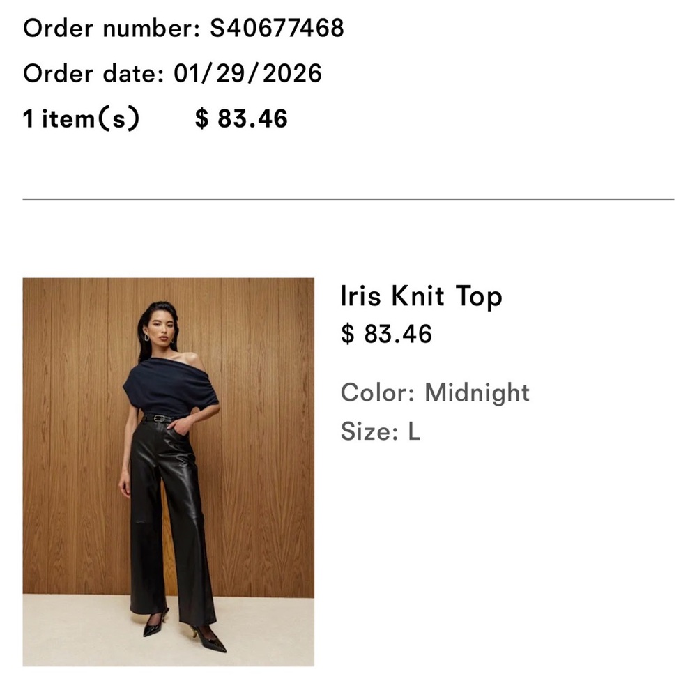 Reformation Iris Knit Top - Midnight Navy